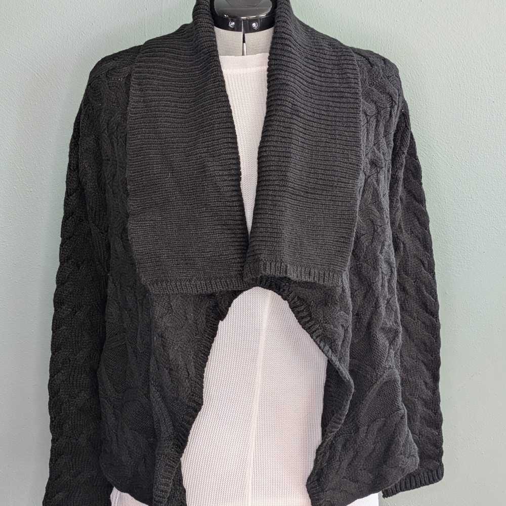 Michael Kors Black Cable Knit Cardigan
